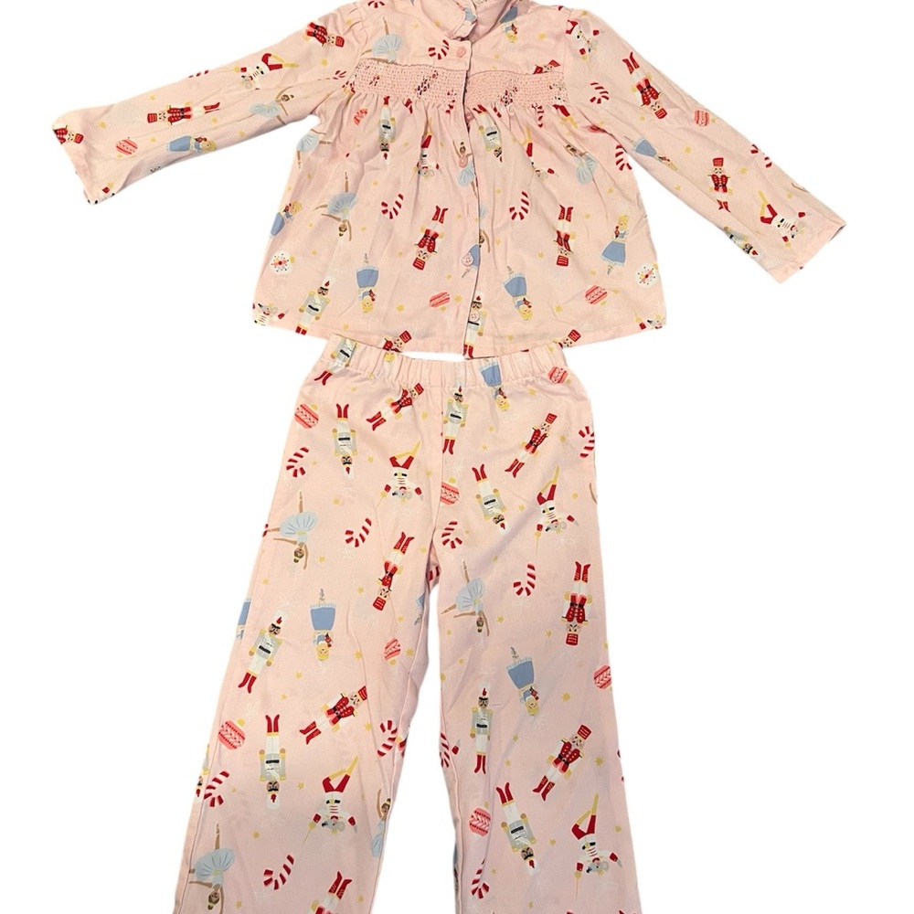 Janie and Jack  two piece Pink Pajamas with Christmas Nutcracker print size 4T
